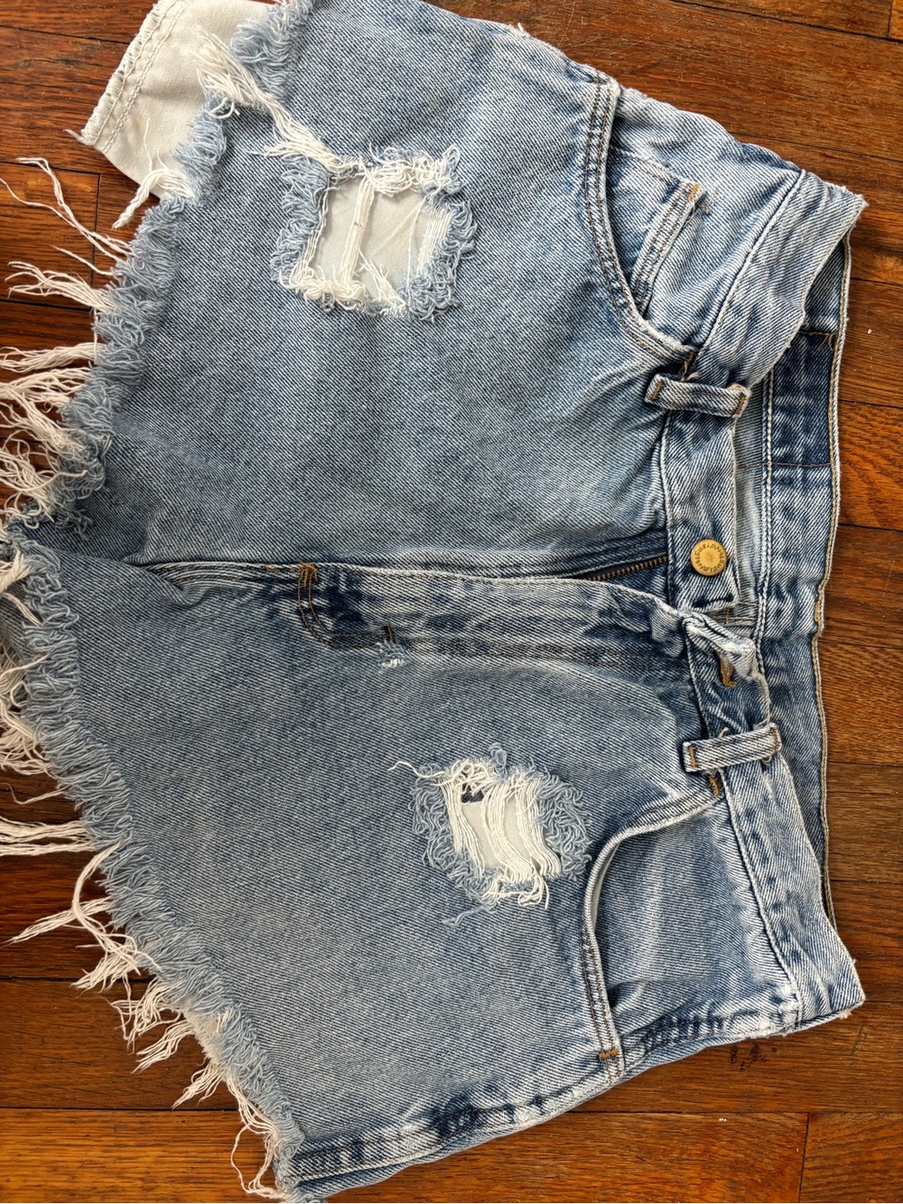 Vintage Wrangler Light Blue Distressed Denim Cutoff Shorts